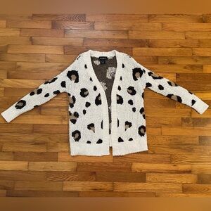 Chic Leopard Print Cardigan Sweater